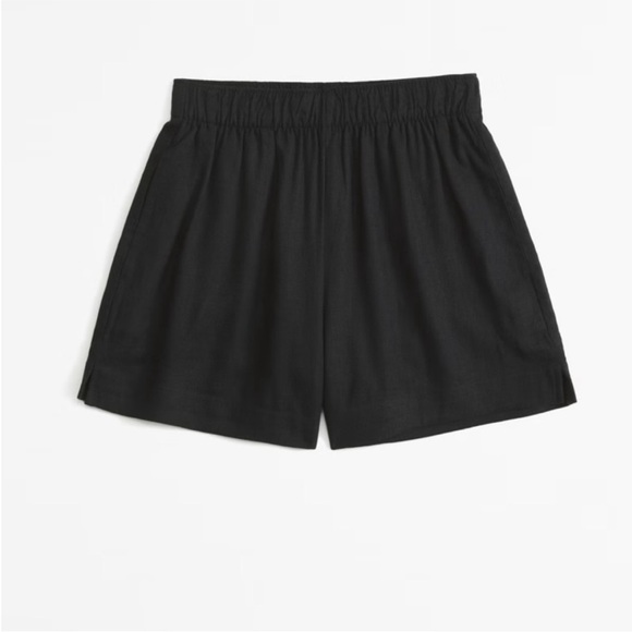 ✨NWT Abercrombie & Fitch High Waist Black Linen Pull On Shorts SZ XXL✨ - Picture 2 of 11